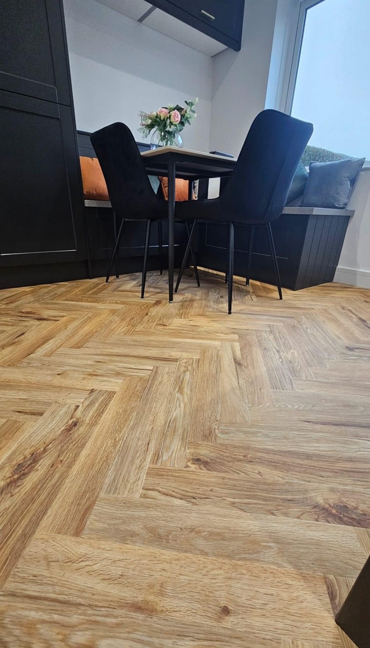 Herringbone LVT flooring